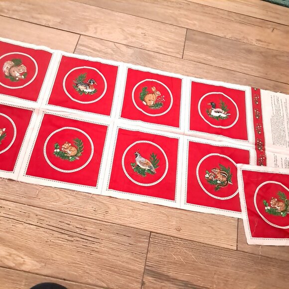 Vintage craft fabric panel set Cranston Springs Christmas stocking Goldilocks - Picture 9 of 10